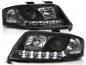 Preview: LED Tagfahrlicht Design Scheinwerfer für Audi A6 4B 01-04 schwarz